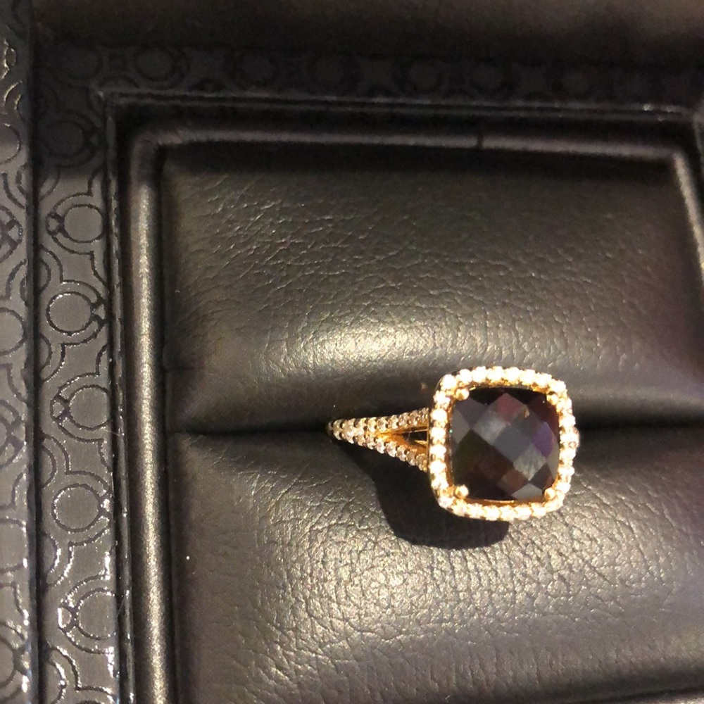 Lafonn Split-Band Smokey Topaz Ring-boutuque-sz 7 or 8 only